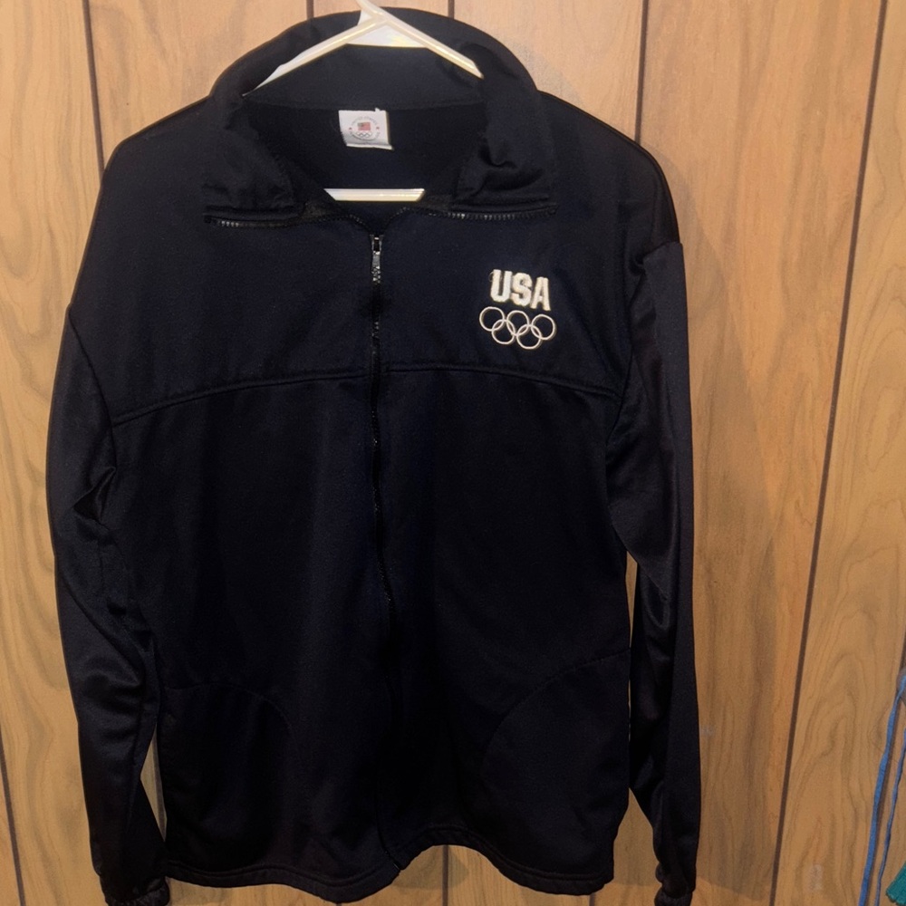 USA Olympic Black Zip-Up Sweater